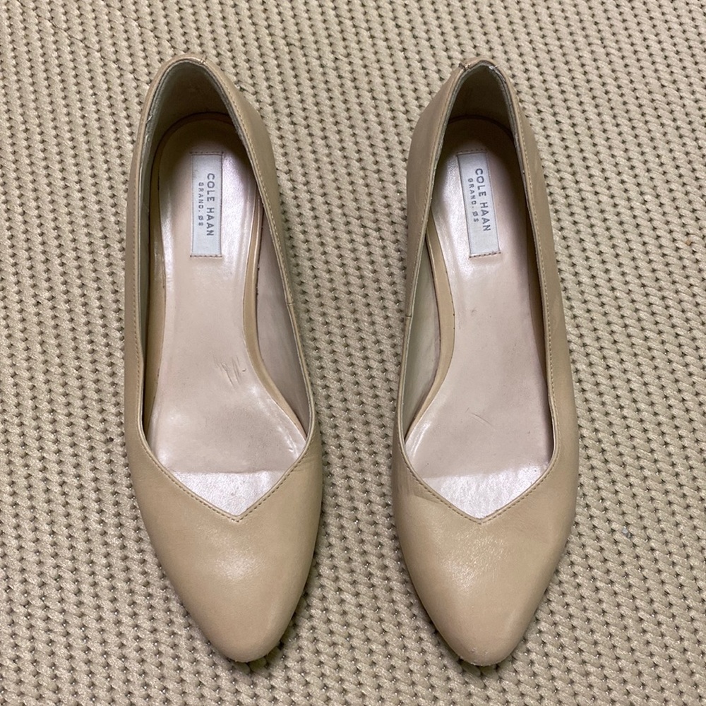 Cole Haan heels, size 5, cream